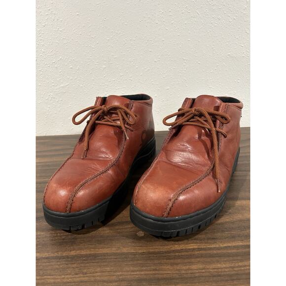 Vintage SAO by Stacy Adams Genuine Leather Mens Chukka Boots Sz 11.5 Red - Picture 4 of 14
